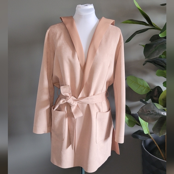 Zara Pink Hooded Belted Coat - Picture 2 of 6